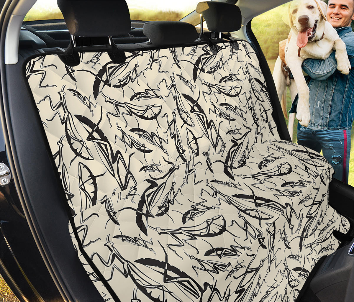 Hand Drawn Mantis Pattern Print Pet Car Back Seat Cover