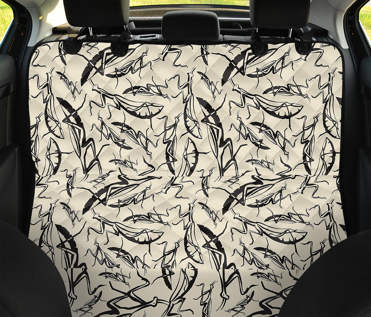 Hand Drawn Mantis Pattern Print Pet Car Back Seat Cover