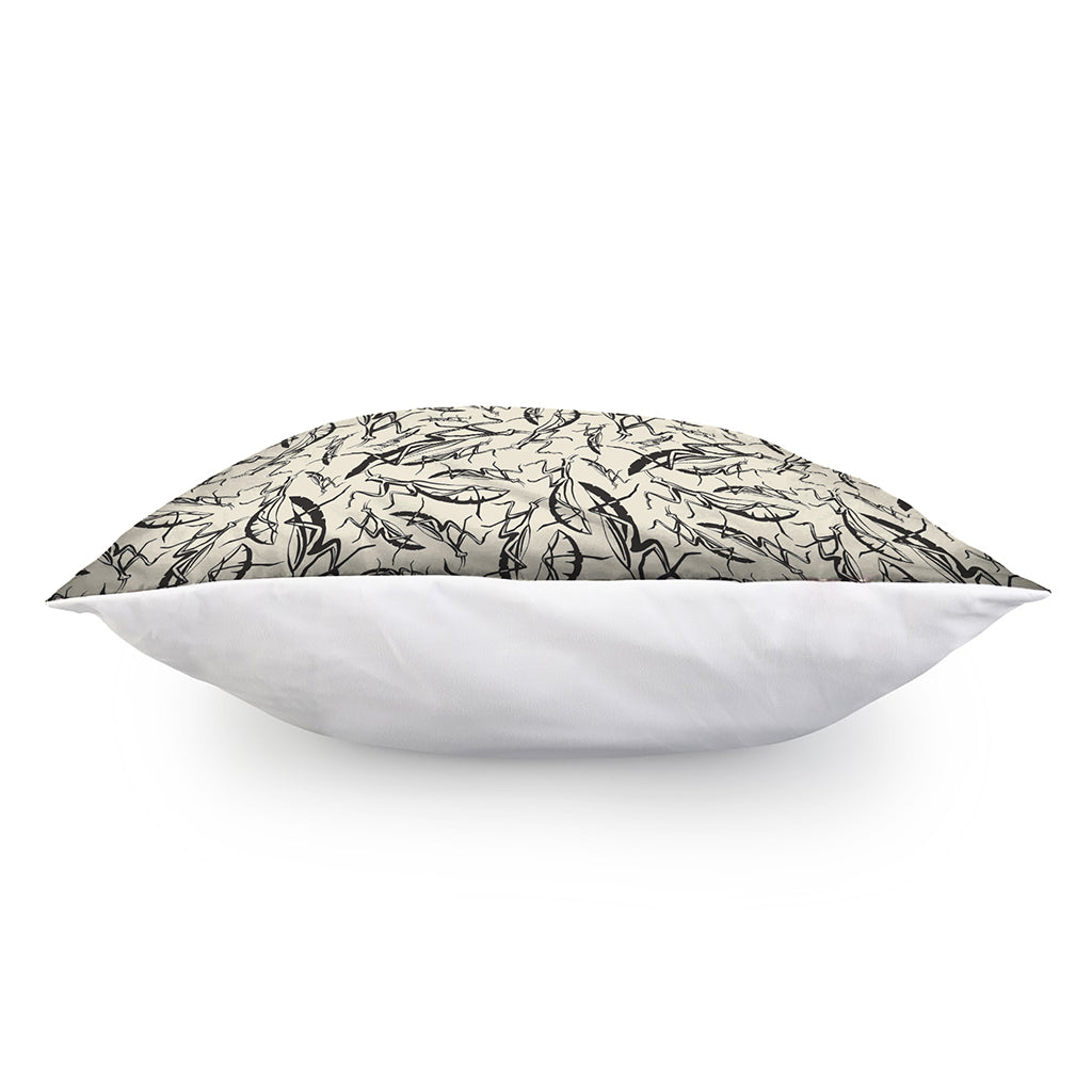 Hand Drawn Mantis Pattern Print Pillow Cover