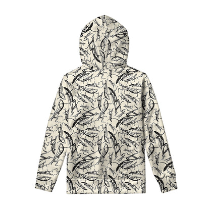Hand Drawn Mantis Pattern Print Pullover Hoodie