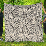 Hand Drawn Mantis Pattern Print Quilt
