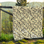 Hand Drawn Mantis Pattern Print Quilt