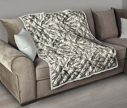 Hand Drawn Mantis Pattern Print Quilt