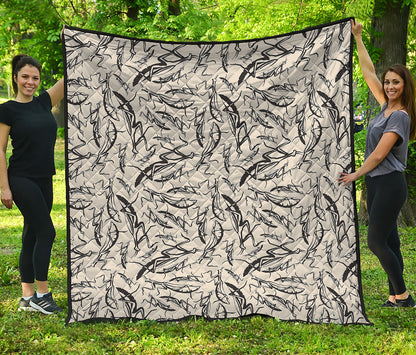 Hand Drawn Mantis Pattern Print Quilt