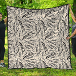 Hand Drawn Mantis Pattern Print Quilt