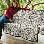Hand Drawn Mantis Pattern Print Quilt