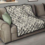 Hand Drawn Mantis Pattern Print Quilt