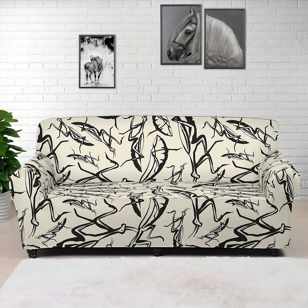 Hand Drawn Mantis Pattern Print Sofa Cover
