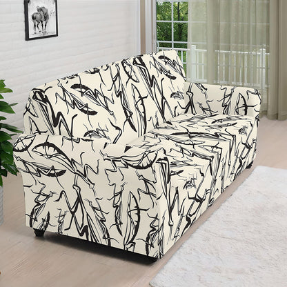 Hand Drawn Mantis Pattern Print Sofa Cover