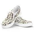 Hand Drawn Mantis Pattern Print White Slip On Sneakers