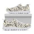 Hand Drawn Mantis Pattern Print White Running Shoes