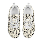 Hand Drawn Mantis Pattern Print White Sneakers