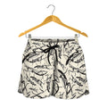 Hand Drawn Mantis Pattern Print Women's Shorts