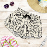 Hand Drawn Mantis Pattern Print Women's Shorts