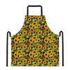 Hand Drawn Sunflower Pattern Print Apron