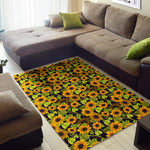 Hand Drawn Sunflower Pattern Print Area Rug GearFrost