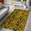 Hand Drawn Sunflower Pattern Print Floor Mat