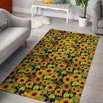 Hand Drawn Sunflower Pattern Print Area Rug GearFrost