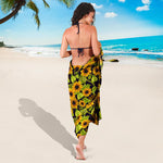 Hand Drawn Sunflower Pattern Print Beach Sarong Wrap