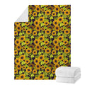 Hand Drawn Sunflower Pattern Print Blanket