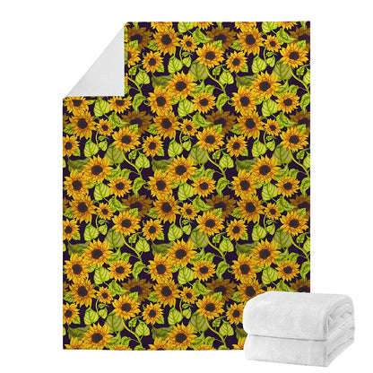 Hand Drawn Sunflower Pattern Print Blanket