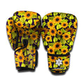 Hand Drawn Sunflower Pattern Print Boxing Gloves