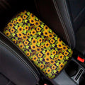 Hand Drawn Sunflower Pattern Print Car Center Console Cover