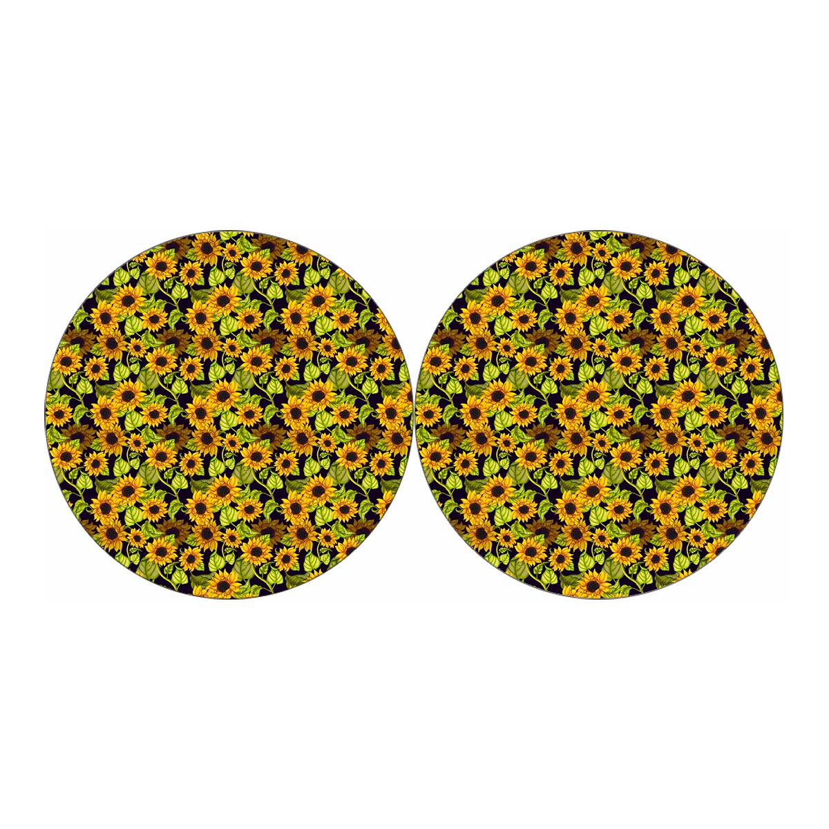 Hand Drawn Sunflower Pattern Print Car Coasters