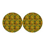 Hand Drawn Sunflower Pattern Print Car Coasters