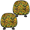 Hand Drawn Sunflower Pattern Print Car Headrest Covers