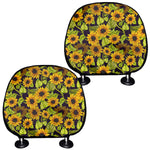 Hand Drawn Sunflower Pattern Print Car Headrest Covers