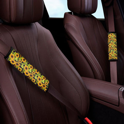 Hand Drawn Sunflower Pattern Print Car Seat Belt Covers