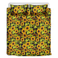 Hand Drawn Sunflower Pattern Print Duvet Cover Bedding Set