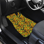 Hand Drawn Sunflower Pattern Print Front and Back Car Floor Mats