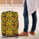 Hand Drawn Sunflower Pattern Print Luggage Cover GearFrost