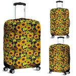 Hand Drawn Sunflower Pattern Print Luggage Cover GearFrost