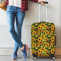Hand Drawn Sunflower Pattern Print Luggage Cover