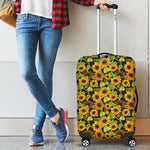 Hand Drawn Sunflower Pattern Print Luggage Cover GearFrost
