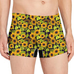 Hand Drawn Sunflower Pattern Print Men's Boxer Briefs