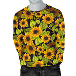 Hand Drawn Sunflower Pattern Print Men's Crewneck Sweatshirt GearFrost