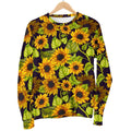 Hand Drawn Sunflower Pattern Print Men's Crewneck Sweatshirt
