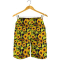 Hand Drawn Sunflower Pattern Print Men's Shorts