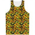 Hand Drawn Sunflower Pattern Print Men's Tank Top
