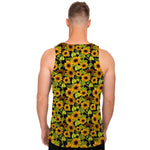 Hand Drawn Sunflower Pattern Print Men's Tank Top
