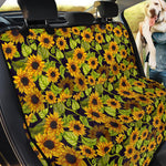 Hand Drawn Sunflower Pattern Print Pet Car Back Seat Cover