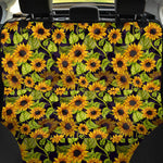 Hand Drawn Sunflower Pattern Print Pet Car Back Seat Cover