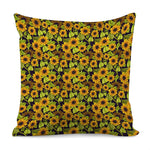 Hand Drawn Sunflower Pattern Print Pillow Cover