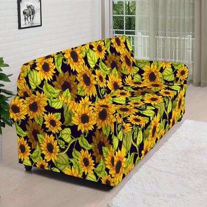 Hand Drawn Sunflower Pattern Print Sofa Cover