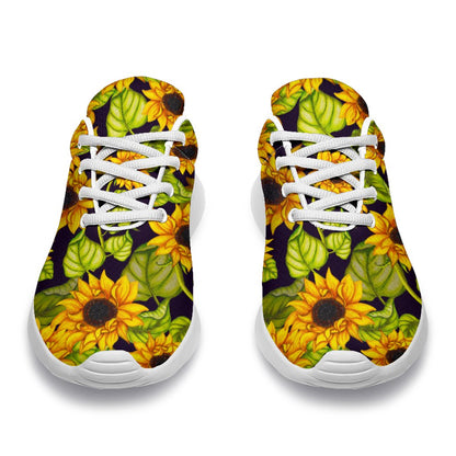 Hand Drawn Sunflower Pattern Print Sport Shoes GearFrost