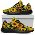 Hand Drawn Sunflower Pattern Print Walking Shoes